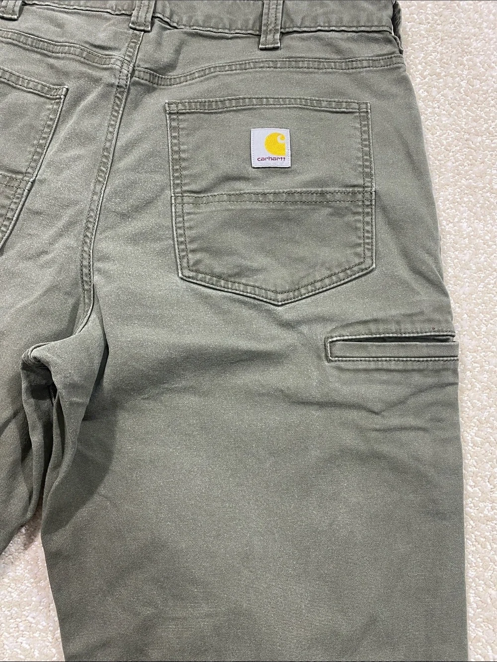 Carhartt Men's Olive Green Straight Fit Work Pants Size 36/34 straight cut relax